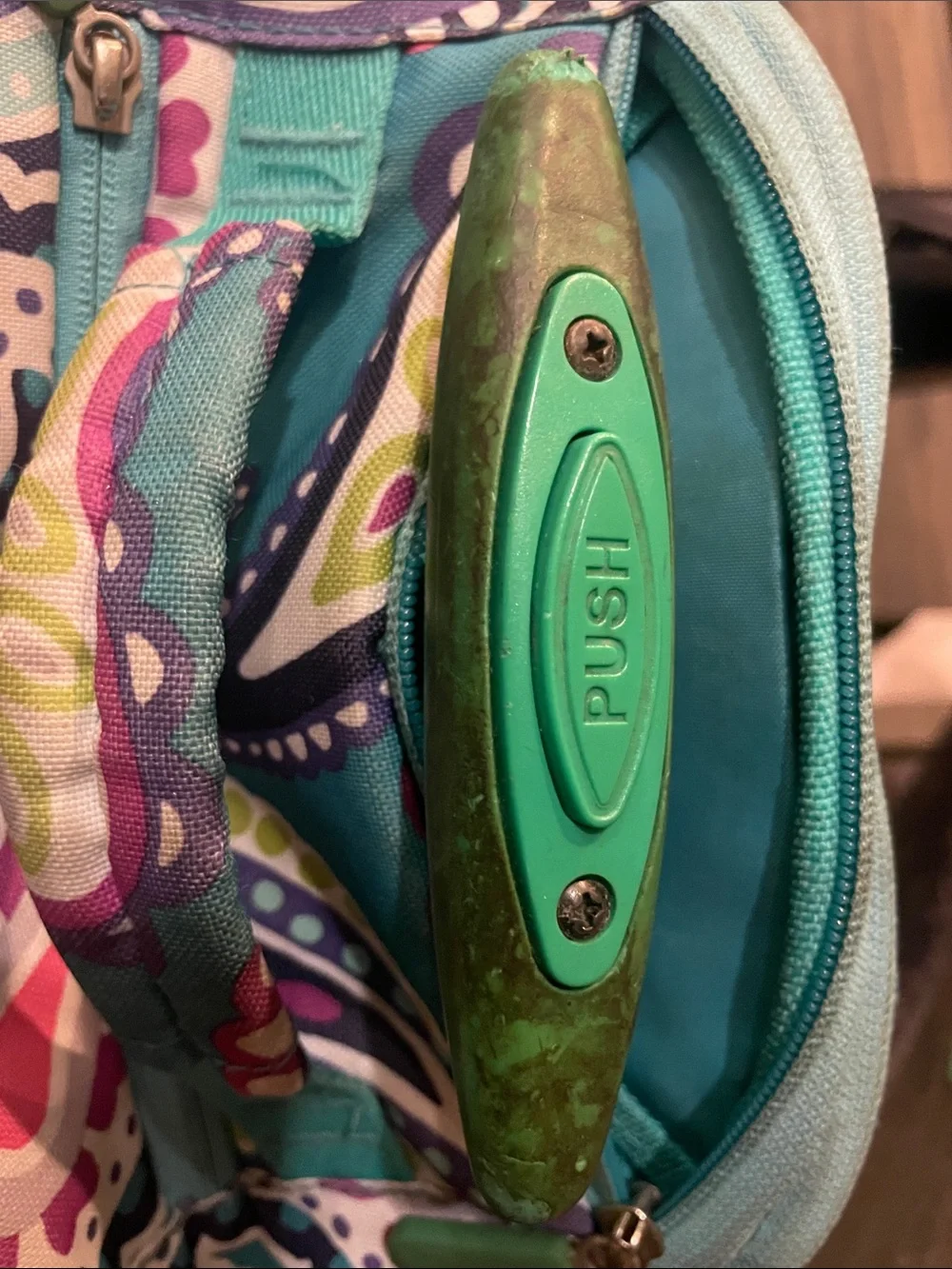 Pottery Barn Kids Turquoise Paisley Backpack with Pink and Purple Accents